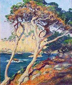 Guy Rose - The Vista from Point Lobos - Oil on Canvas - 18" x 15"