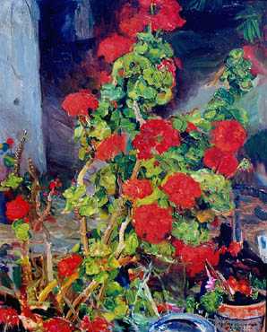 Joseph Kleitsch - Joseph Kleitsch/Geraniums - Oil on Canvas - 30"x24"