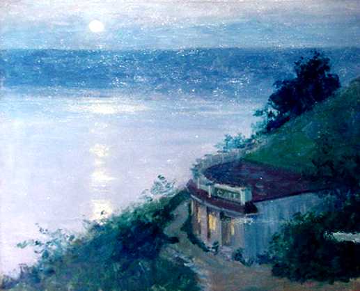 Guy Rose - Moonlight, La Jolla - Oil on Canvas - 15" x 18"