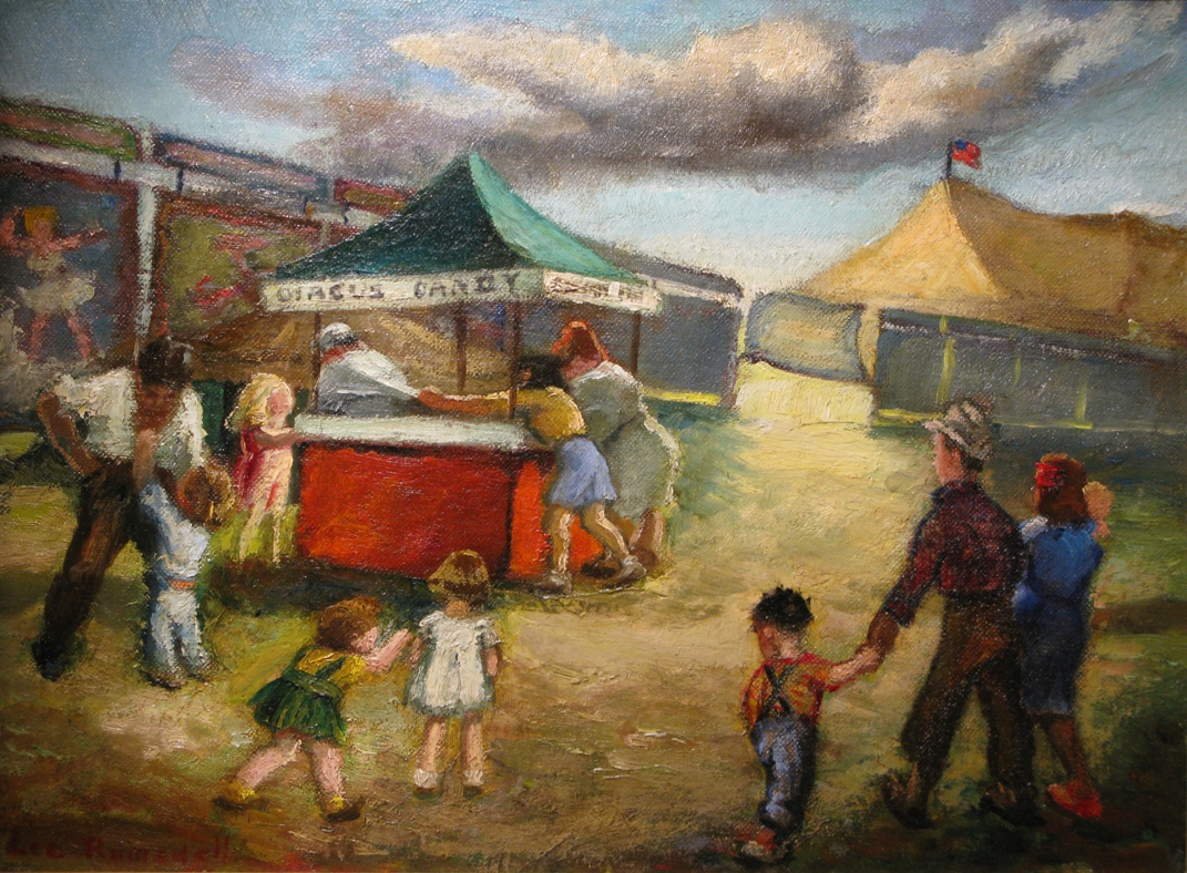 M. Louise Ramsdell - A Day at the Circus - Oil on Panel - 9" x 12"