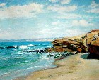 Guy Rose - La Jolla Beach, California - Oil on Canvas - 21" x 24"